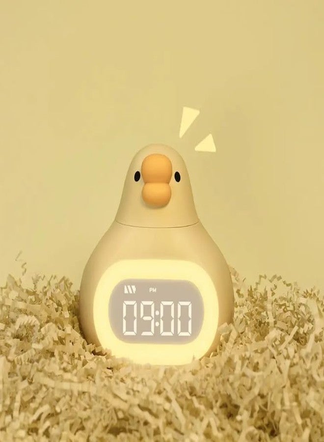 HEEJ Cute Duck Digital Alarm Clock for Kids, Silicone Night Light Sleep Trainer, USB Rechargeable Bedside Lamp with Dual Alarms, Snooze & Countdown Timer, Kawaii Room Decor for Toddlers Boys & Girls - Image 4